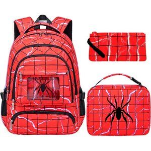 🆕Kids Backpack with Lunch Box for Boys School Bag for Ages 4–12 Medium Cartoon